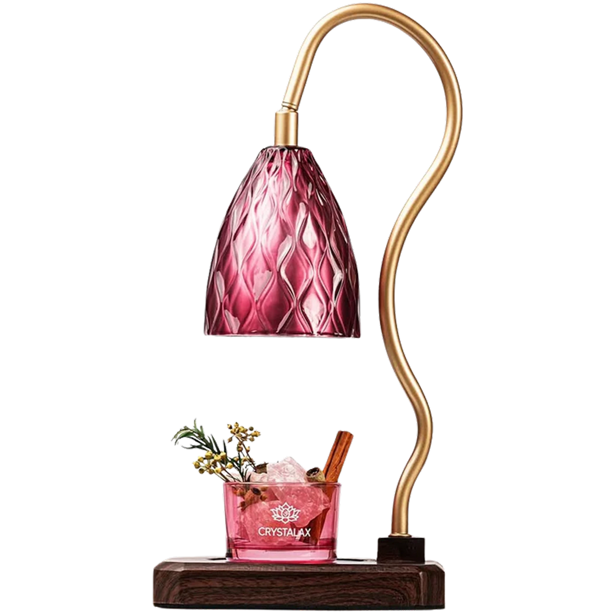 Rose Quartz Crystals & Candle Warming Lamp Set - CRYSTALAX (Owned by LuxyNest FZE) - KM-Y0DA-LHT1