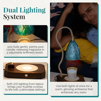 Blue Kyanite Crystals & Candle Warming Lamp Set - CRYSTALAX (Owned by LuxyNest FZE) - NO-775P-D3NV