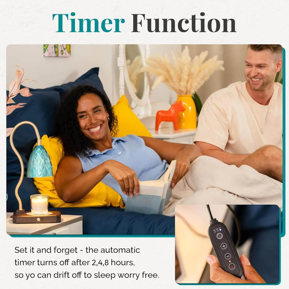 Blue Kyanite Crystals & Candle Warming Lamp Set - CRYSTALAX (Owned by LuxyNest FZE) - NO-775P-D3NV