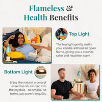 Blue Kyanite Crystals & Candle Warming Lamp Set - CRYSTALAX (Owned by LuxyNest FZE) - NO-775P-D3NV