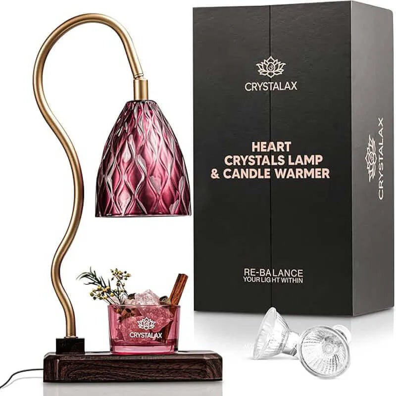 Rose Quartz Crystals & Candle Warming Lamp Set - CRYSTALAX (Owned by LuxyNest FZE) - KM-Y0DA-LHT1