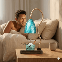 Truth Lamp – Blue Kyanite Crystal Candle Warmer Lamp Set - CRYSTALAX - Crystal Candle Warmer Lamp - NO-775P-D3NV